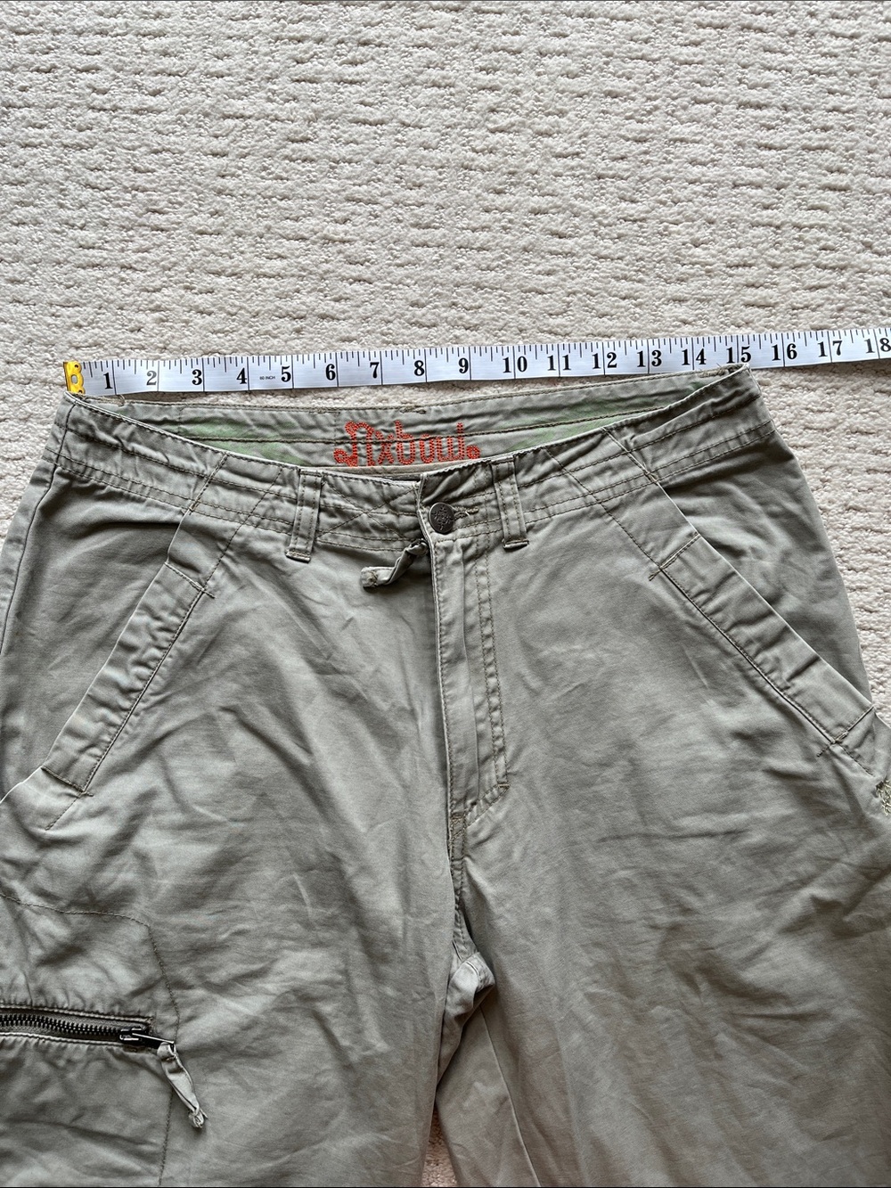 Oxbow Men’s Shorts Small Cargo Pockets Zippers Jorts Long Board Shorts Skater - Picture 5 of 10